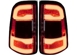 Recon Truck Accessories 19-c ram 1500 oled tail lights (replaces factory oem led tail lights)-smoked len