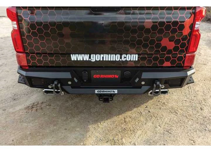 Go Rhino 19-C SILVERADO REUSES FACTORY HITCH PLUG & LICENSE PLATE LIGHTS BLACK BR20 REAR BUMPER REPLACEMENT