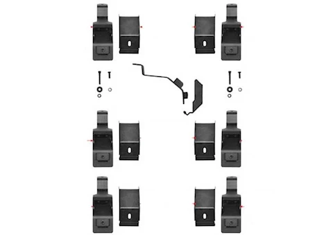 Go Rhino Roof rack rain gutter drip rail mounts-6pc kit black mount kits Main Image