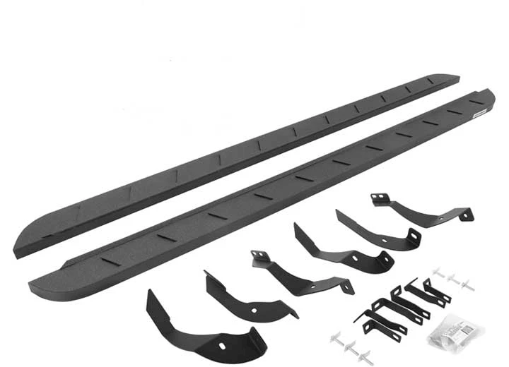 Go Rhino 15-19 silv/sierra 2500/3500 crew 87in rb10 slim line running boards complete set Main Image