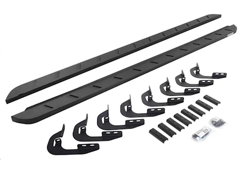 Go Rhino 14-19 SILV/SIERRA 1500 DBL CAB 80IN RB10 SLIM LINE RUNNING BOARDS TXT COMPLETE SET