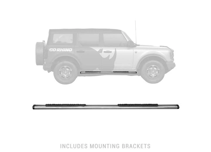 Go Rhino 21-C BRONCO 5IN OE XTREME LOW PROFILE-COMPLETE KIT:SIDESTEPS + BRACKETS POLISHED