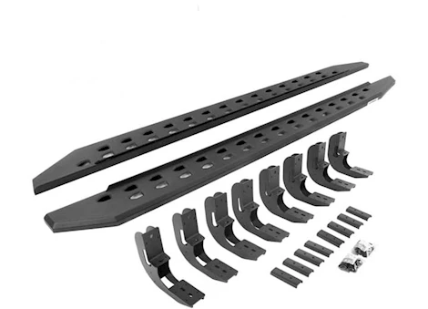 Go Rhino 19-c silv/sierra 1500 crew cab 87in rb10 slim line running boards complete set Main Image