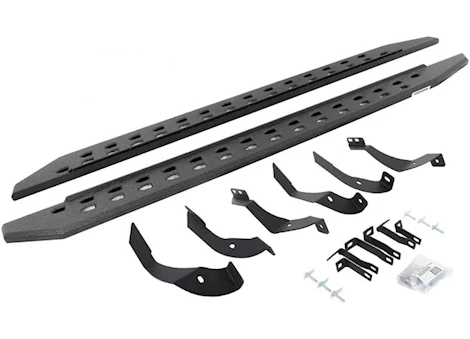 Go Rhino 15-19 silv/sierra 2500/3500 crew cab 87in rb20 slim line running boards complete set Main Image