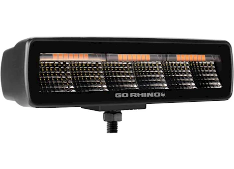 Go Rhino Blackout combo series sixline flood lights w/amber accent pair blk Main Image