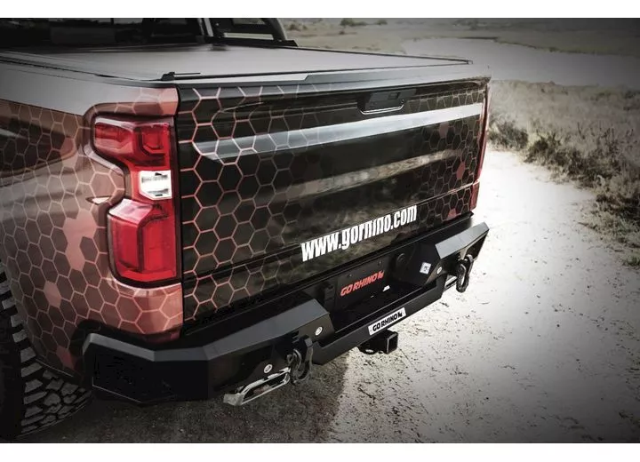 Go Rhino 19-c silverado reuses factory hitch plug & license plate lights black br20 rear bumper replacement