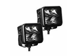 Go Rhino Blackout series 2x2 cube spot light kit pair blk