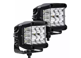 Go Rhino Bright series 4x3 sideline cube flood light kit pair blk