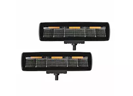 Go Rhino Blackout combo series sixline flood lights w/amber accent pair blk