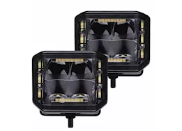 Go Rhino Blackout combo series 4x3 cube sideline spot lights w/ amber pair blk