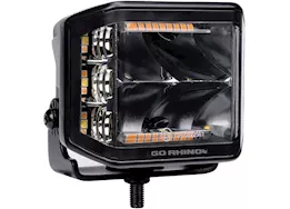 Go Rhino Blackout combo series 4x3 cube sideline spot lights w/ amber pair blk