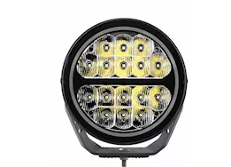 Go Rhino 7in blackout series round spot light beam w/daytime running light blk