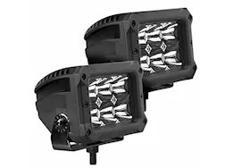 Go Rhino Bright series 4x3 rectangle spot light kit pair blk