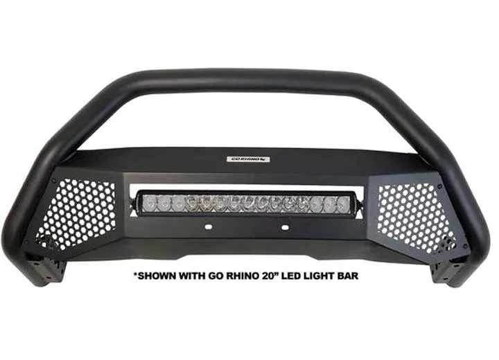 Go Rhino 15-c f150 rc4 skid plate bull bar w/ brkt & 20in single row led light bar txt bl