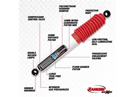 Rancho Suspensions Rs5000x series shock absorber 25.050 in. ext 15.520 in. collapsed 9.530 in. Main Image