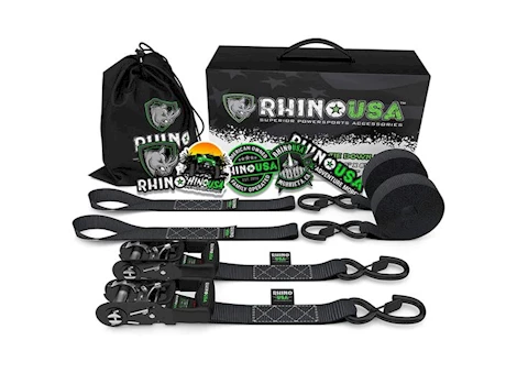 Rhino USA 1.6IN X 8FT HD RATCHET TIE-DOWN SET (2-PACK)