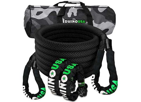 Rhino USA 7/8in x 30ft kinetic rope recovery kit w/soft shackles black Main Image