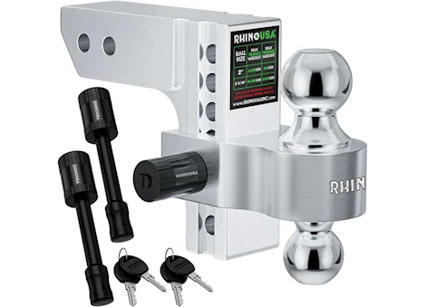 Rhino USA 10IN HEAVY DUTY DROP HITCH - 2.5IN SILVER