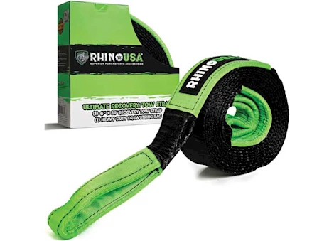 Rhino USA ULTIMATE RECOVERY TOW STRAP 6IN X 30FT - BLACK