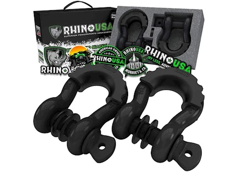 Rhino USA 3/4IN D-RING SHACKLE SET (BLACK)