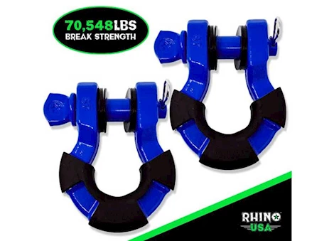 Rhino USA 8 TON RECOVERY SUPER SHACKLE 2 PCK BLUE