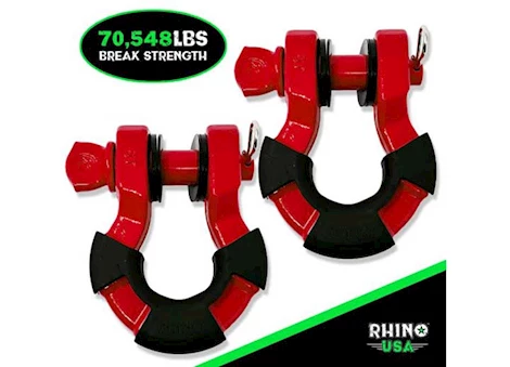 Rhino USA 8 TON RECOVERY SUPER SHACKLE 2 PCK RED