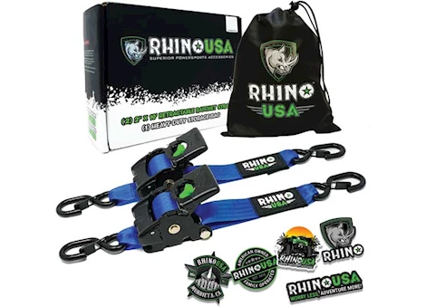 Rhino USA Retractable ratchet straps 2in x 10ft (2-pack) blue Main Image