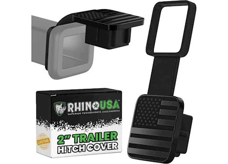 Rhino USA 2IN AMERICAN FLAG HITCH COVER - BLACK