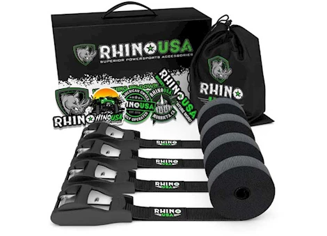 Rhino USA 1IN X 12FT LASHING TIE-DOWN STRAPS (4-PACK)