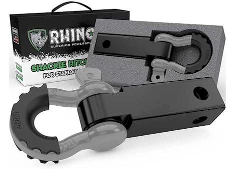 Rhino USA SHACKLE HITCH RECEIVER W/ D-RING GRAY