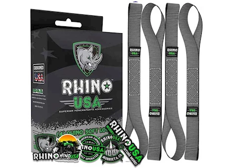 Rhino USA SOFT LOOPS MOTORCYCLE TIE-DOWN SET 1.7IN X 17IN (4-PACK) GRAY
