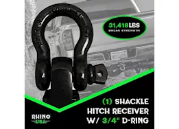 Rhino USA 20ft tow strap & shackle hitch receiver combo