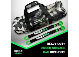 Rhino USA 7/8in x 30ft kinetic rope recovery kit w/soft shackles green