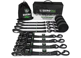 Rhino USA 1.6in x 8ft hd ratchet tie-down set (4 pack)