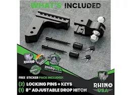 Rhino USA 10in heavy duty drop hitch - 2in black