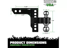 Rhino USA 6in heavy duty drop hitch - 2.5in black