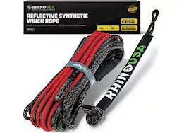 Rhino USA Reflective synthetic winch rope 3/8in x 94ft - black