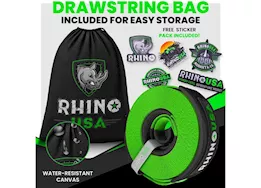 Rhino USA Recovery tow strap 4in x 30ft green