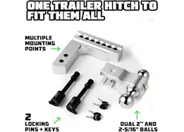 Rhino USA 6in heavy duty drop hitch - 2in silver