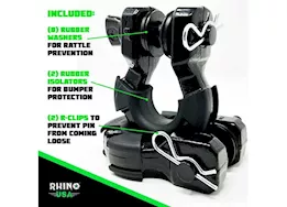 Rhino USA 8 ton recovery super shackle 2 pck black