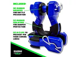 Rhino USA 8 ton recovery super shackle 2 pck blue