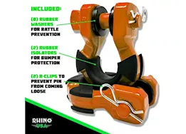 Rhino USA 8 ton recovery super shackle 2 pck orange