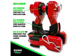 Rhino USA 8 ton recovery super shackle 2 pck red