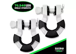 Rhino USA 8 ton recovery super shackle 2 pck white