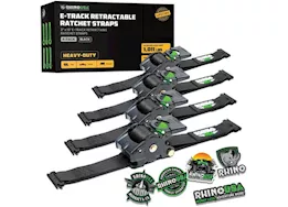 Rhino USA Retractable e-track ratchet straps 2in x 10ft (4-pack) black