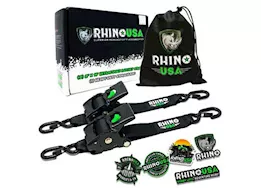 Rhino USA Retractable e-track ratchet straps 2in x 10ft (2-pack) black