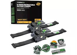 Rhino USA Retractable e-track ratchet straps 2in x 10ft (2-pack) black