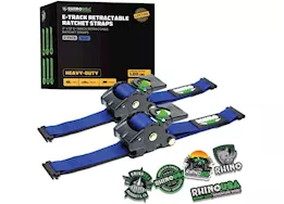 Rhino USA Retractable e-track ratchet straps 2in x 10ft (2-pack) blue