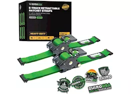 Rhino USA Retractable e-track ratchet straps 2in x 10ft (2-pack) green