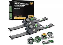 Rhino USA Retractable e-track ratchet straps 2in x 10ft (2-pack) gray